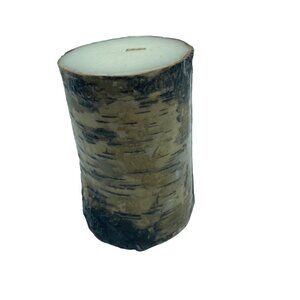 Large Candle Brown Tan Tree Trunk Log Wax